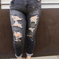 In The Past Dark Gray Boyfriend Jeans