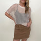 Frayed Hem High Waist Denim Skirt