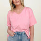 Raw Edge Boyfriend High-Low Hem Tee