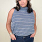 Loose Knit Striped Cowl Neck Tank - 2 Colors