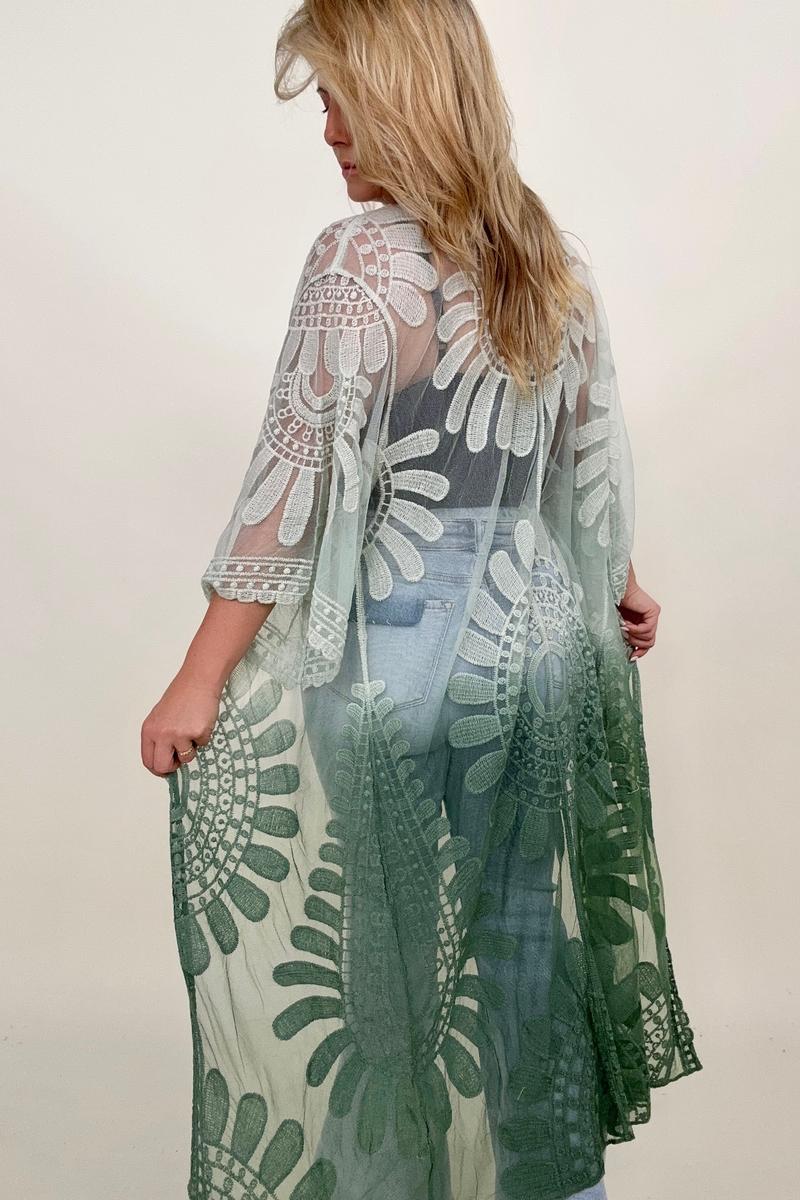 Ombre Bohemian Lace Kimono - Multiple colors
