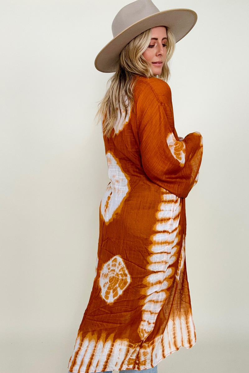 Tie-Dye Kimono with Full Sleeves