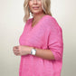 Wide Neck Oversized Loose Knit Top - Multiple Colors