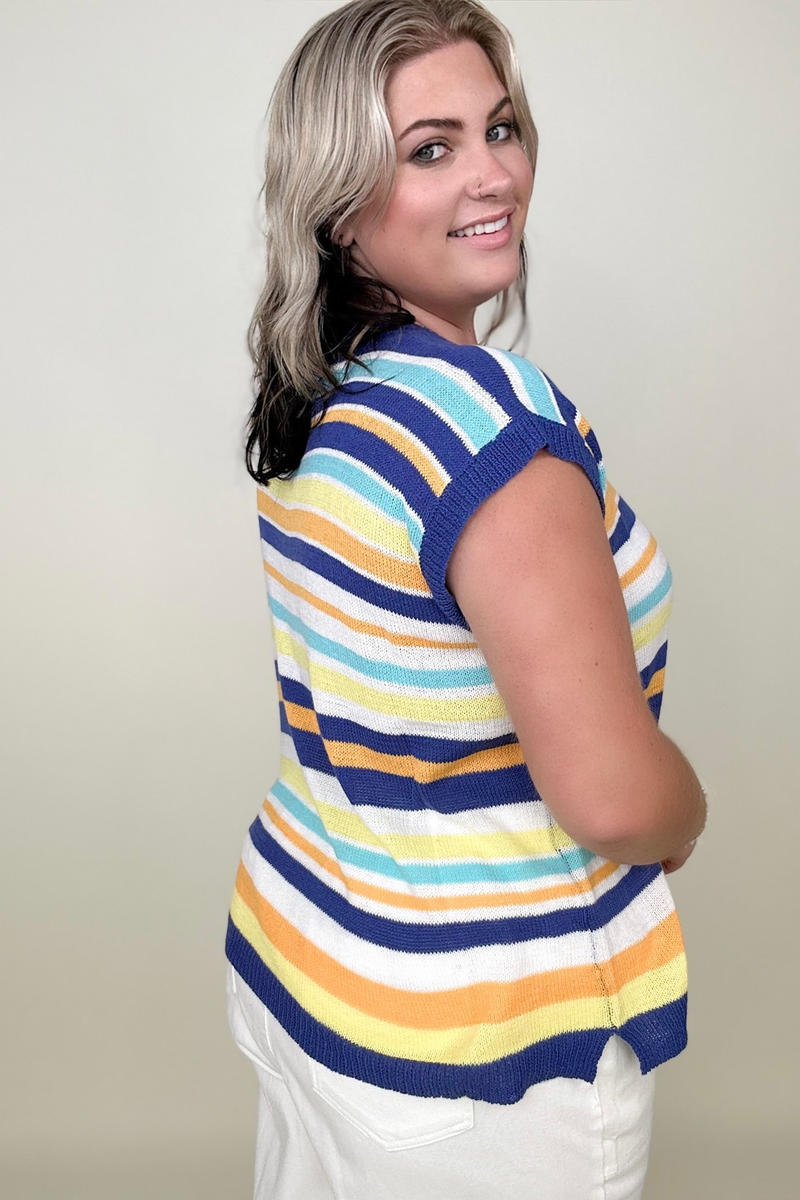 Simple Striped Relaxed Knit Sweater