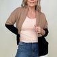 Latte Colorblock Cardigan With Patch Pockets