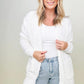 Zenana Long Sleeve Popcorn Sweater Cardigan with Pockets