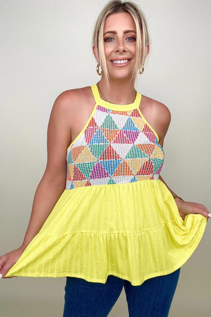 End Of Summer Knit Babydoll Top