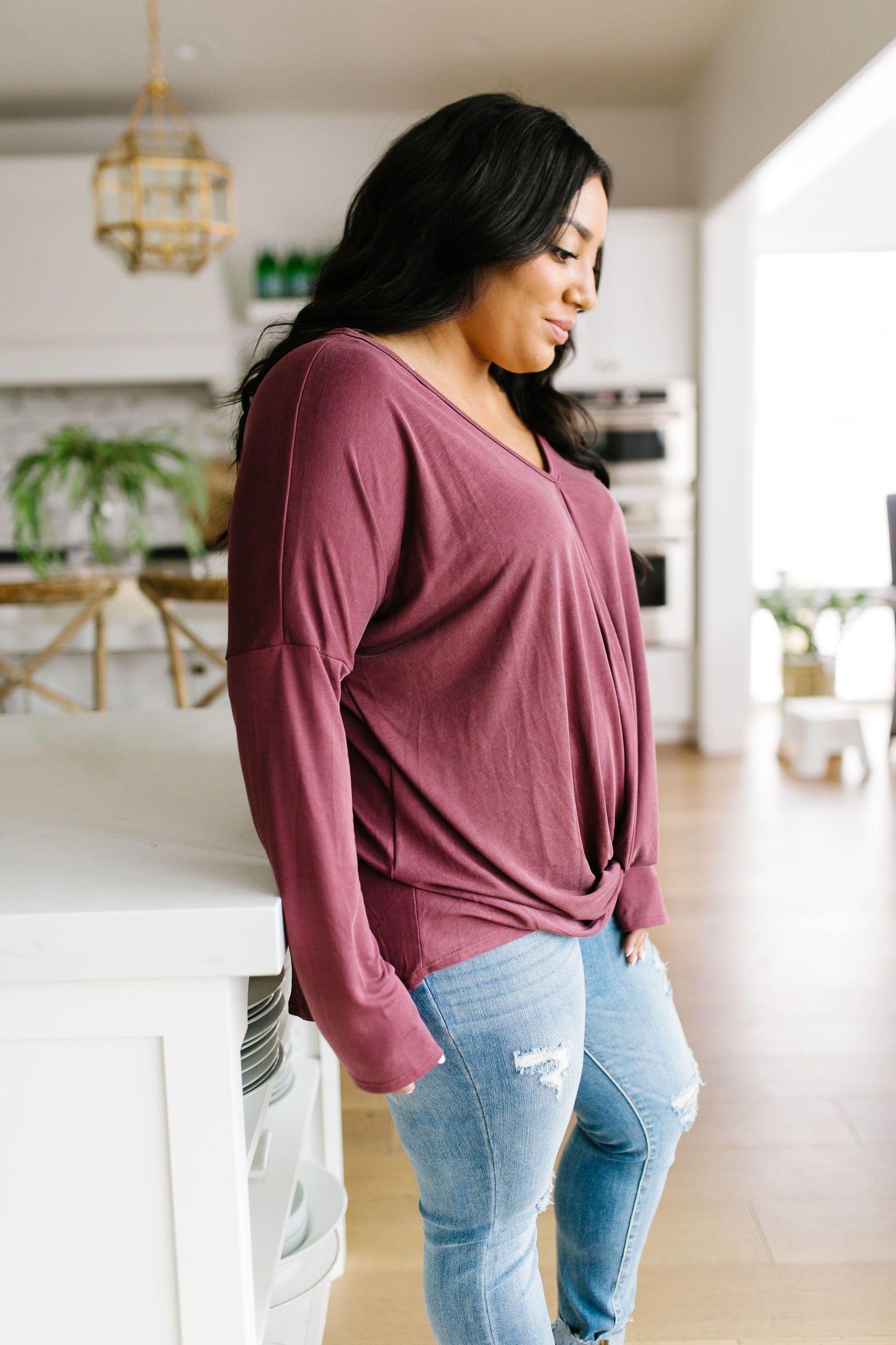 Mauve Modal Twist Top