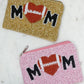 PREORDER: Football Heart Mama Beaded Zip Pouch in Two Colors