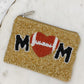 PREORDER: Football Heart Mama Beaded Zip Pouch in Two Colors