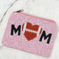PREORDER: Football Heart Mama Beaded Zip Pouch in Two Colors