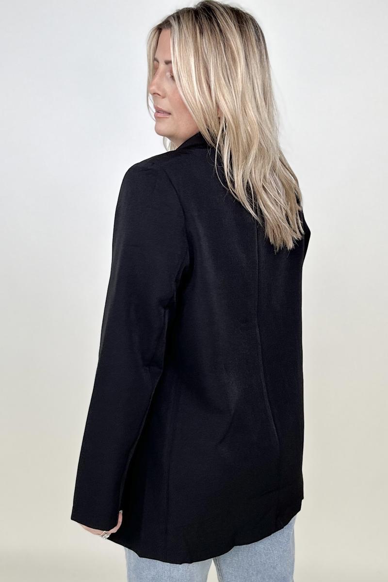 Cotton Bleu Classic Oversized Jacket Blazer in Black and Camel