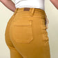 RESTOCK Judy Blue Garment Dyed Straight Leg Cropped Jeans - Mustard