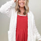 Zenana Long Sleeve Popcorn Sweater Cardigan with Pockets