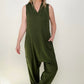 Solid Sleeveless Harem Jumpsuit - Multiple Colors