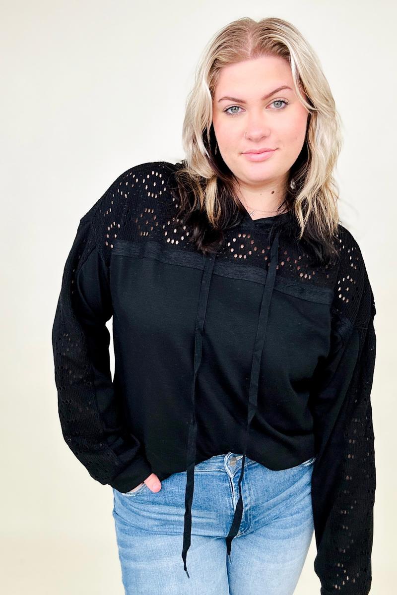 French Terry Top W / Lace Contrast
