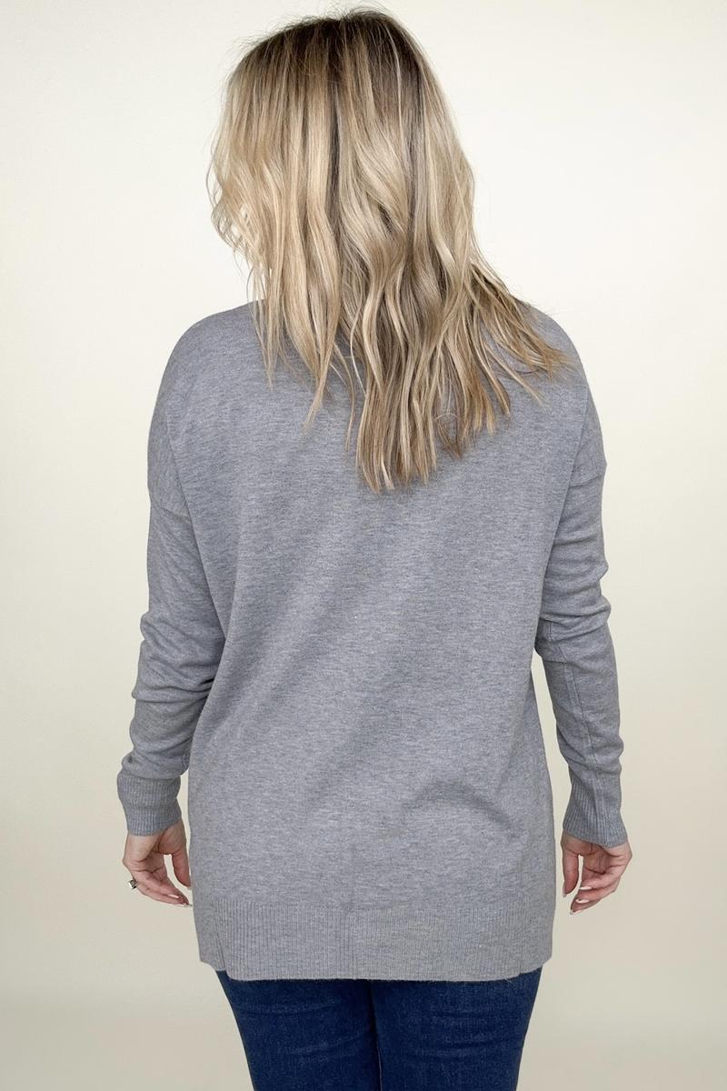 Front Seam Light Knit Sweater