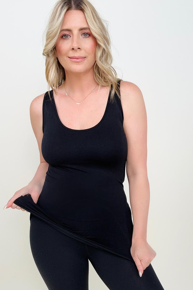 Scoop Neck Seamless Tank Top - Multiple colors