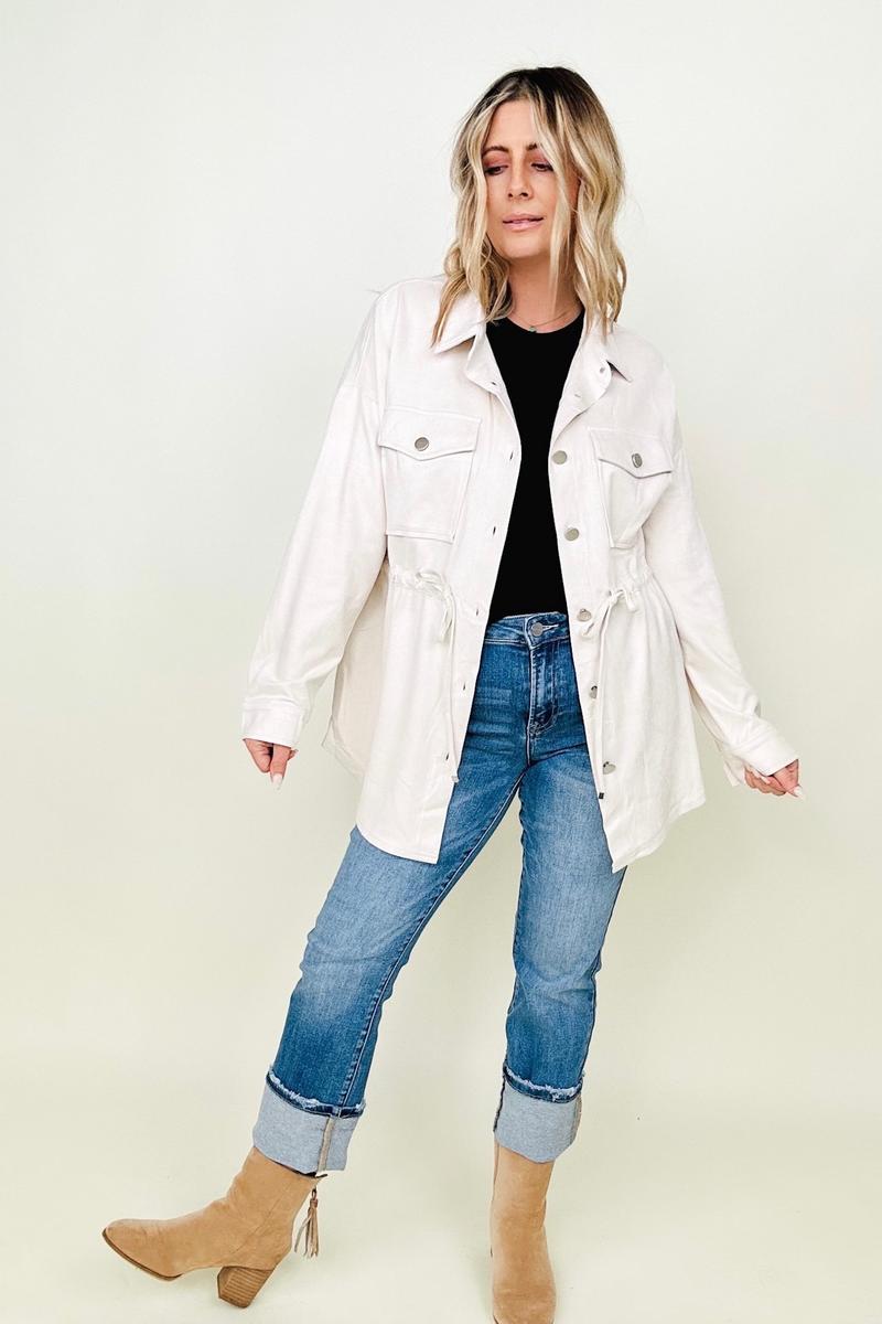 Faux Suede Shirt Jacket - 2 colors