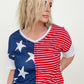Stars and Stripes Short Sleeve Multi Knit Top