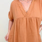 Gauzy Raw Edge V-Neck Dress - Multiple Colors