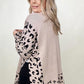 Khaki Leopard Mock Neck Dolman Sweater