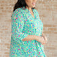 Lizzy Top in Emerald Floral