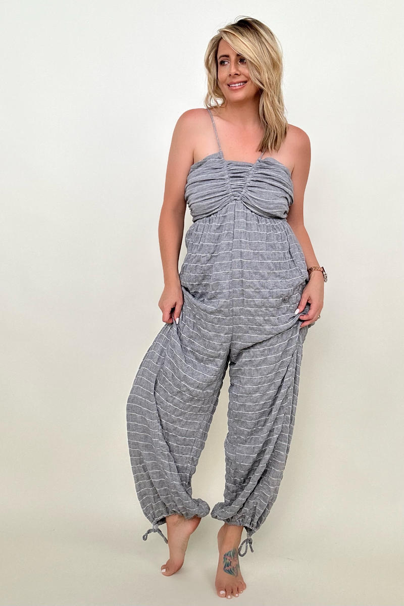 Sleeveless Halter Tie Back Woven Jumpsuit