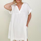 Gauzy Raw Edge V-Neck Dress - Multiple Colors