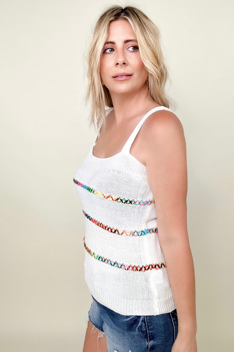 Multicolor Stripe Knit Sweater Tank - 2 Colors