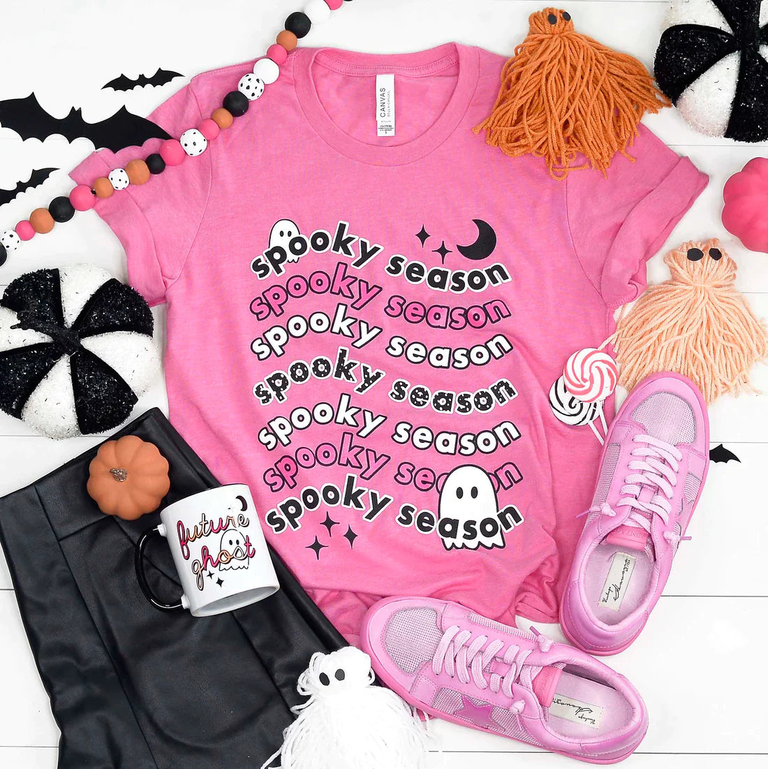PREORDER: Spooky Season Graphic Tee in Pink