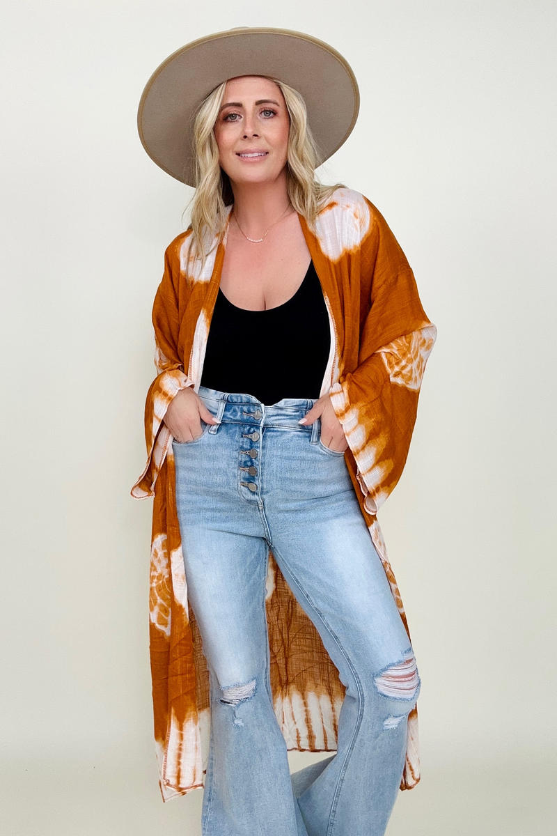 Tie-Dye Kimono with Full Sleeves