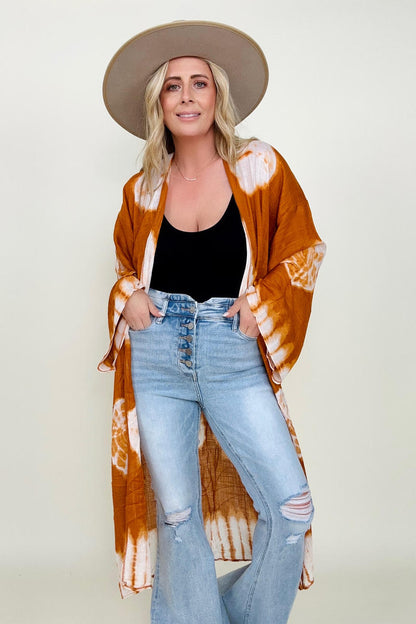 Tie-Dye Kimono with Full Sleeves
