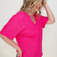 Jacquard Short Sleeve Knit Top