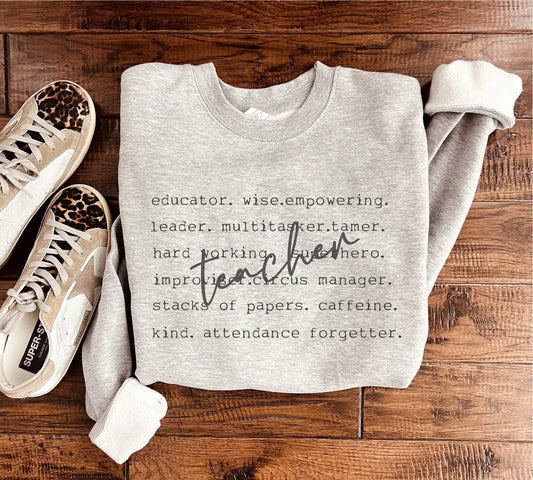 PREORDER: Teacher Words Sweatshirt in Two Colors