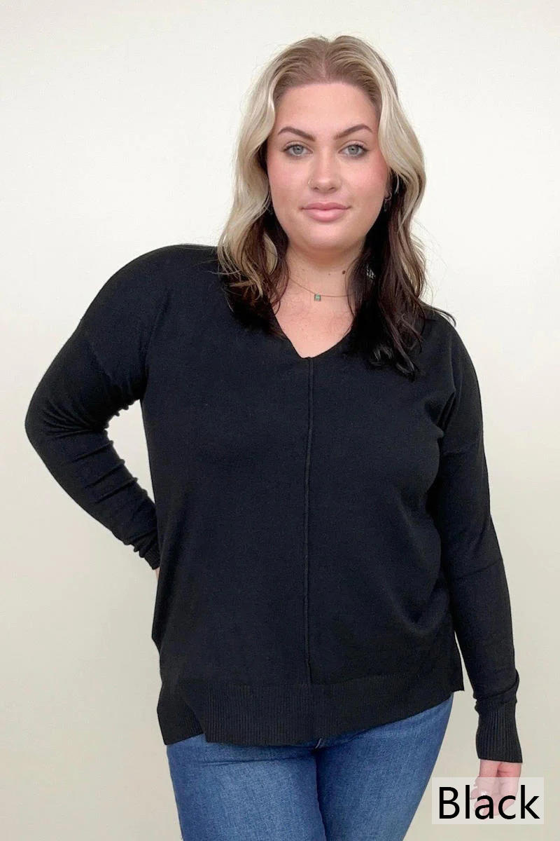 Front Seam Light Knit Sweater