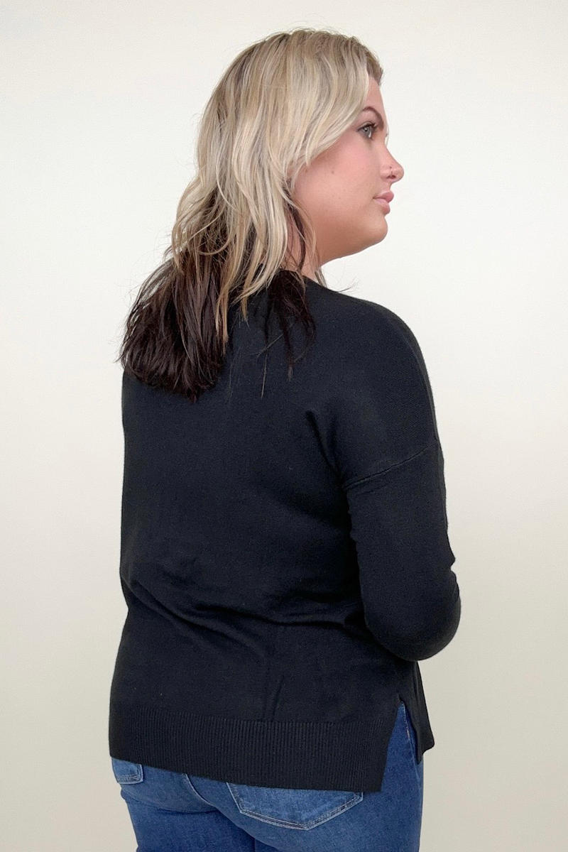 Front Seam Light Knit Sweater