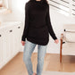 Nivia Draped Turtle Neck Tunic in Black