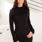 Nivia Draped Turtle Neck Tunic in Black