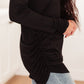 Nivia Draped Turtle Neck Tunic in Black