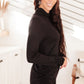 Nivia Draped Turtle Neck Tunic in Black