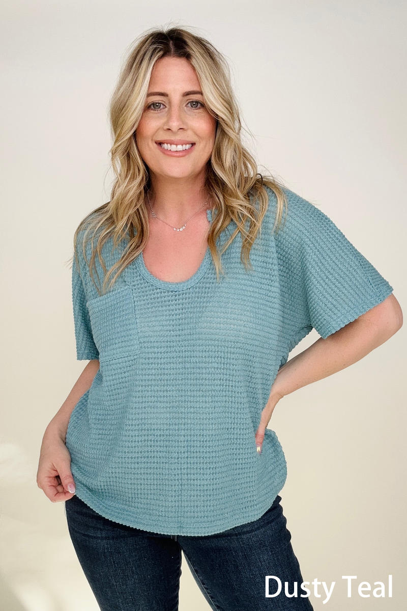 Jacquard Short Sleeve Knit Top