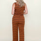 Striped Sleeveless Wide Leg Jumpsuit