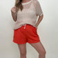 Orange Paper Bag Waist High Rise Shorts