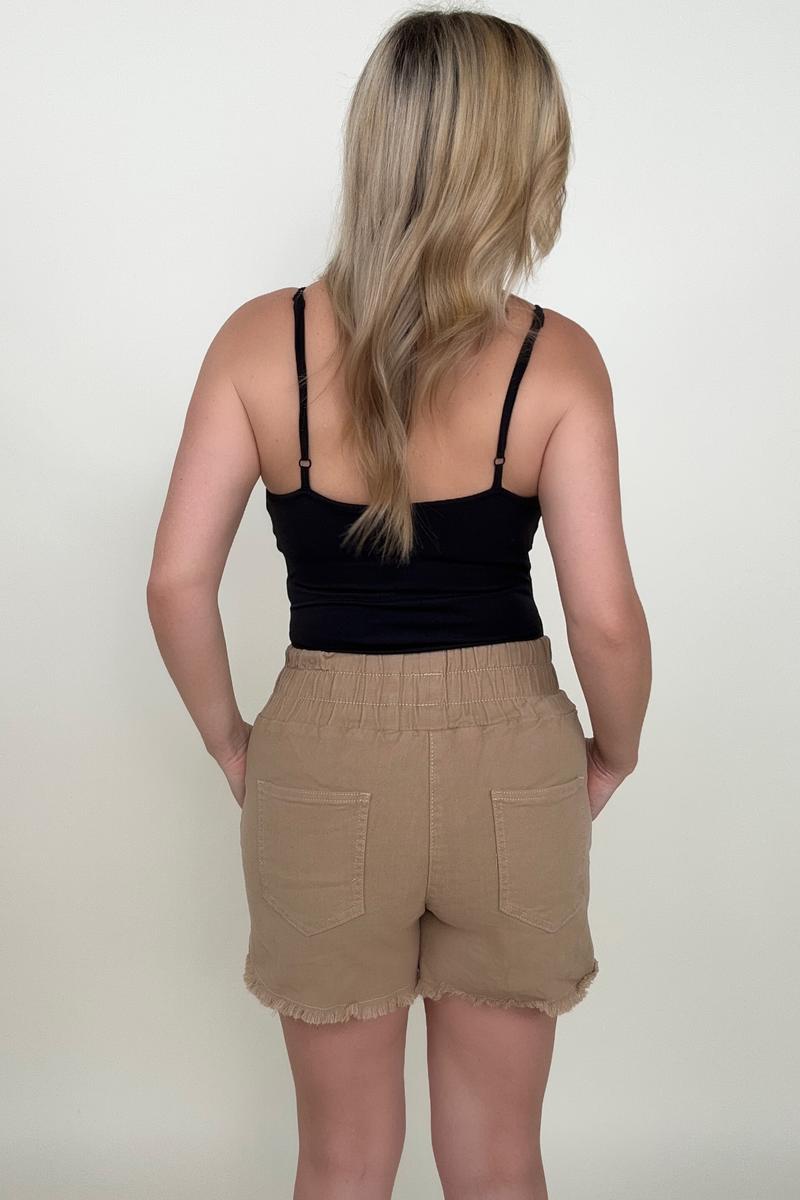 Casual Smocked High Waist Shorts