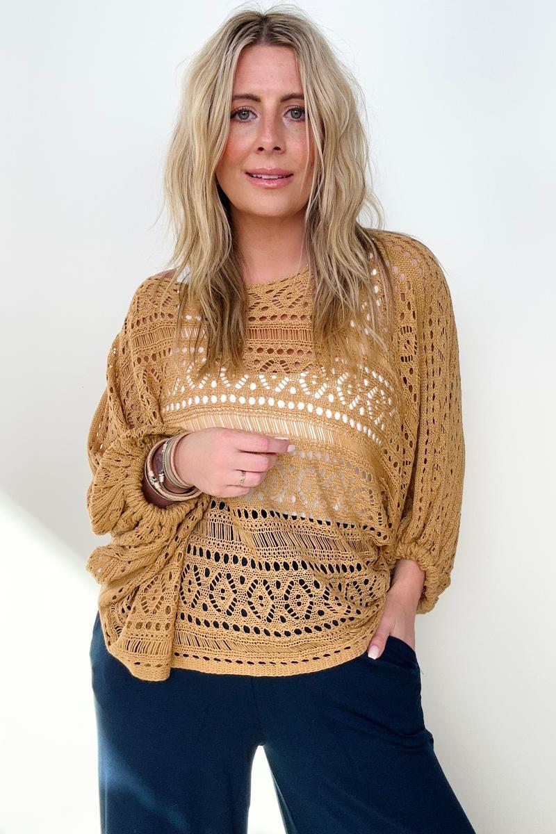 Open Knit Dolman Sleeve Summer Sweater - 2 colors