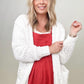 Zenana Long Sleeve Popcorn Sweater Cardigan with Pockets