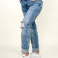 Judy Blue Paisley Print Boyfriend Jeans