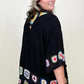 Linen Blend Patch Crochet Kimono