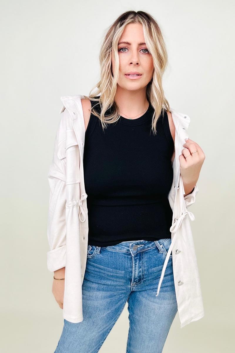 Faux Suede Shirt Jacket - 2 colors